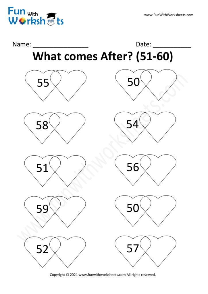 after before number practice worksheets free printable worksheets