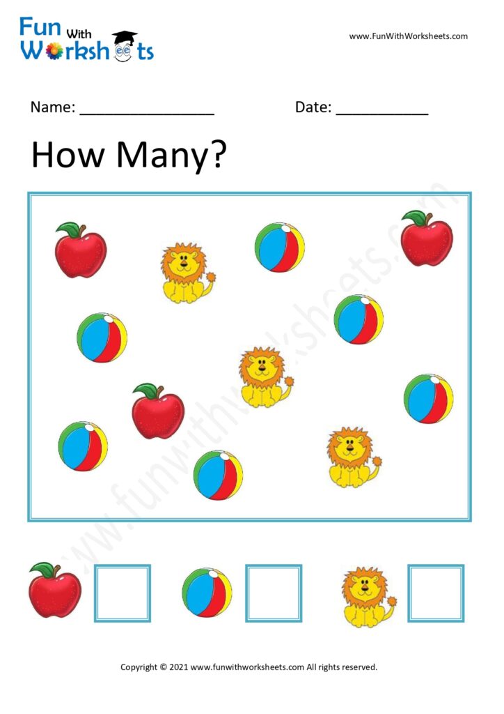 number practice count how objects free printable worksheets