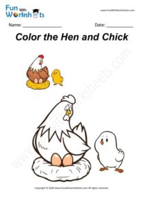 Hen and Chick - Colouring Worksheet