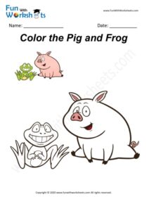 Pig and Frog - Colouring Worksheet