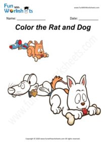 Rat and Dog - Colouring Worksheet