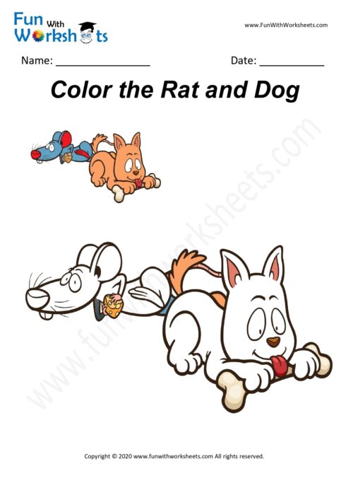 Rat and Dog - Colouring Worksheet