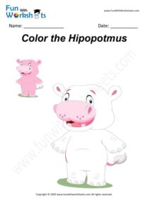Hipopotmus - Colouring Worksheet