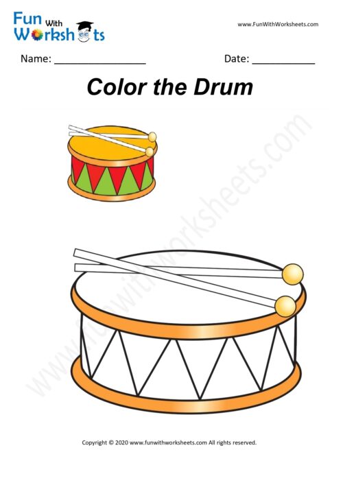 drums a colouring worksheet free printable worksheets