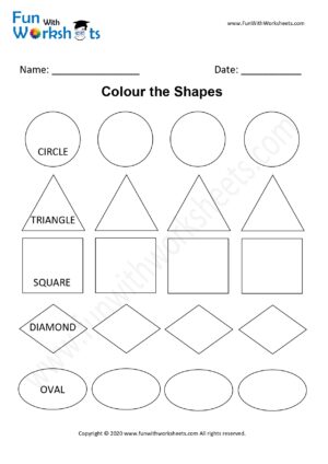 Shape Colouring Preschool worksheet