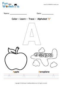 Color Trace and Learn Capital Alphabet A