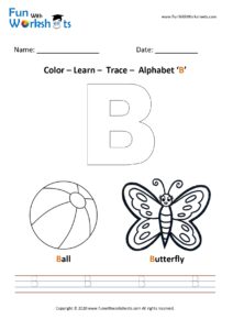 Color Trace and Learn Capital Alphabet B