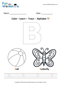 Color Trace and Learn Capital Alphabet B