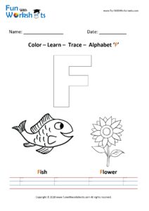 Color Trace and Learn Capital Alphabet F