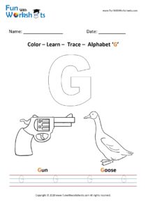 Color Trace and Learn Capital Alphabet G