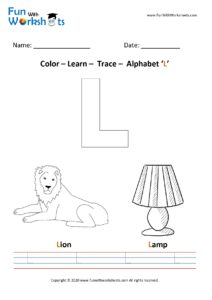 Color Trace and Learn Capital Alphabet L