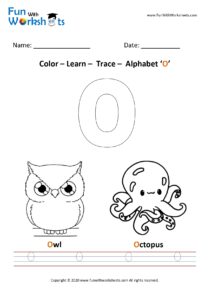 Color Trace and Learn Capital Alphabet O