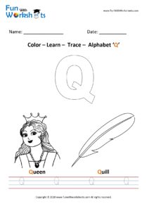 Color Trace and Learn Capital Alphabet Q