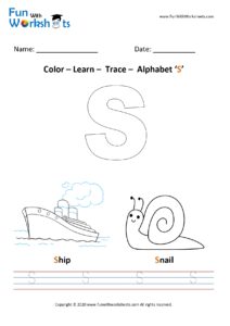 Color Trace and Learn Capital Alphabet S