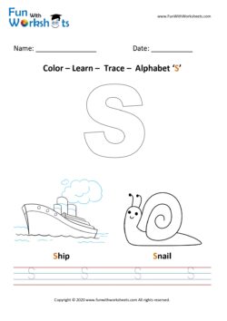 Color Trace and Learn Capital Alphabet S