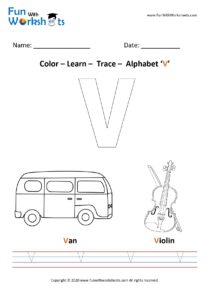 Color Trace and Learn Capital Alphabet V