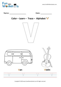 Color Trace and Learn Capital Alphabet V