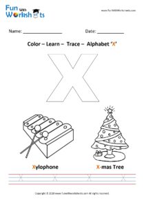 Color Trace and Learn Capital Alphabet X