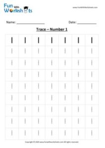 Trace and Learn Number 1 for Preschool Kids .
