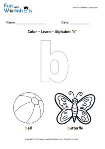 Color and Learn Small Alphabet b