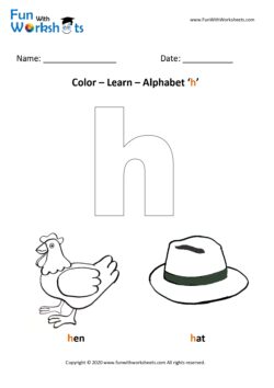 Color and Learn Small Alphabet h