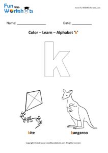 Color and Learn Small Alphabet k