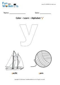 Color and Learn Small Alphabet y
