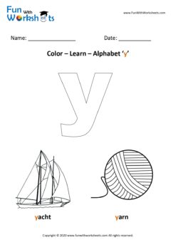 Color and Learn Small Alphabet y