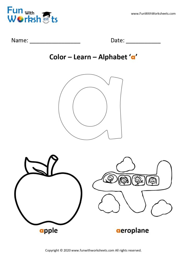 Color Learn small alphabet a