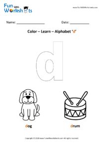 Color Learn small alphabet d