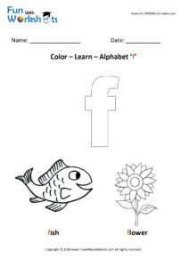 Color Learn small alphabet f