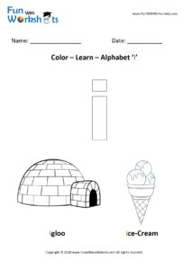 Color Learn small alphabet i