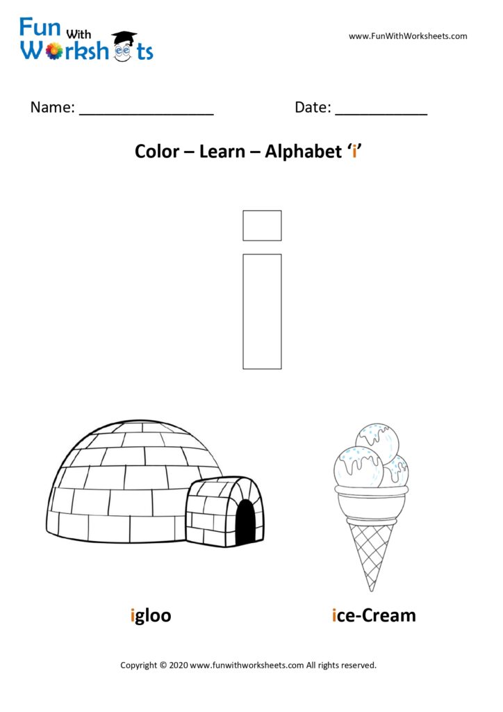 Color Learn small alphabet i