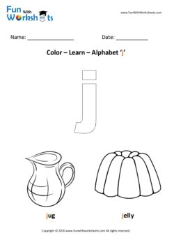 Color Learn small alphabet j