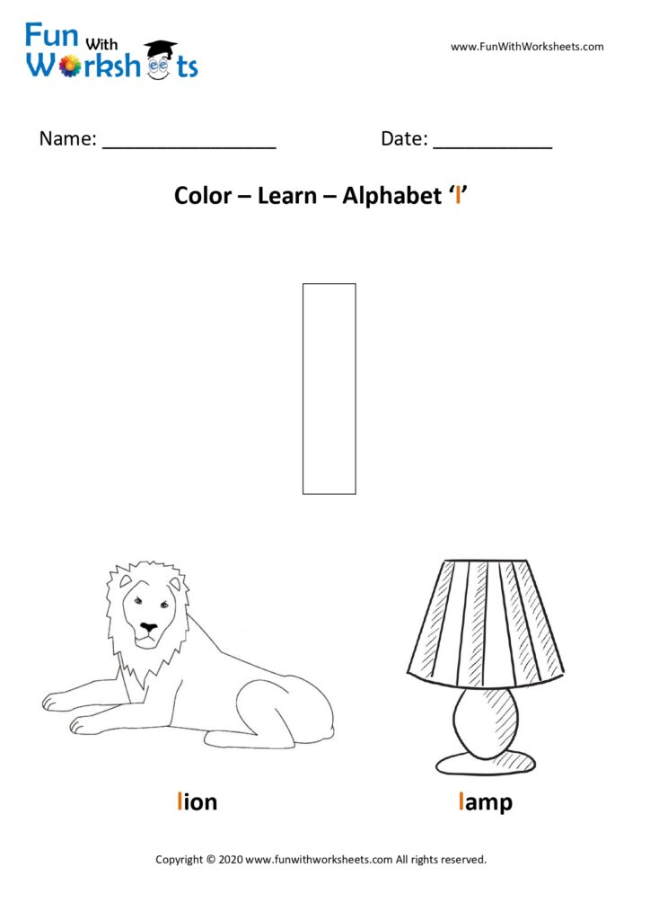 Color Learn small alphabet l