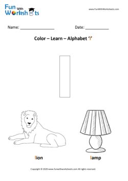 Color Learn small alphabet l