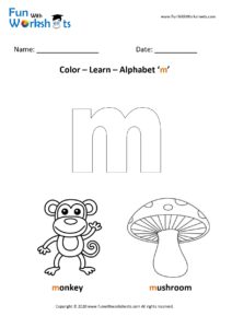 Color Learn small alphabet m