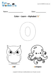 Color Learn small alphabet o