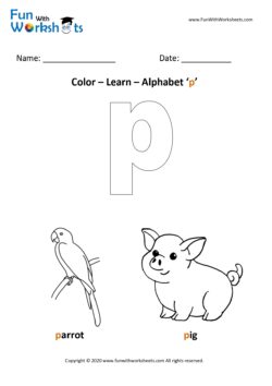 Color Learn small alphabet p