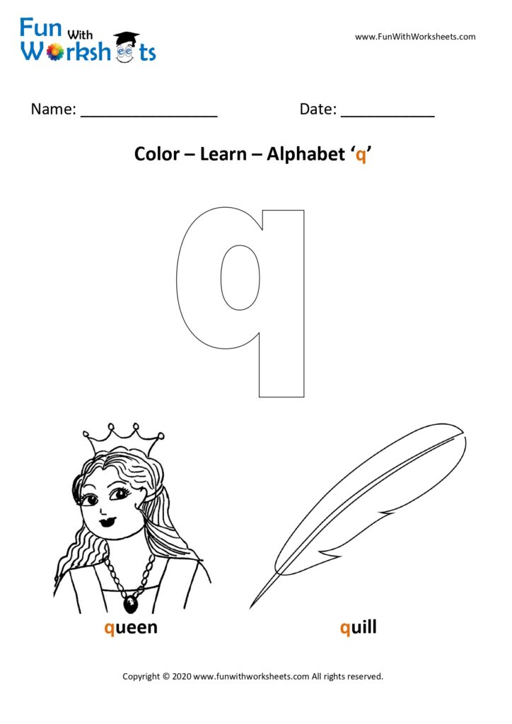 Color Learn small alphabet q