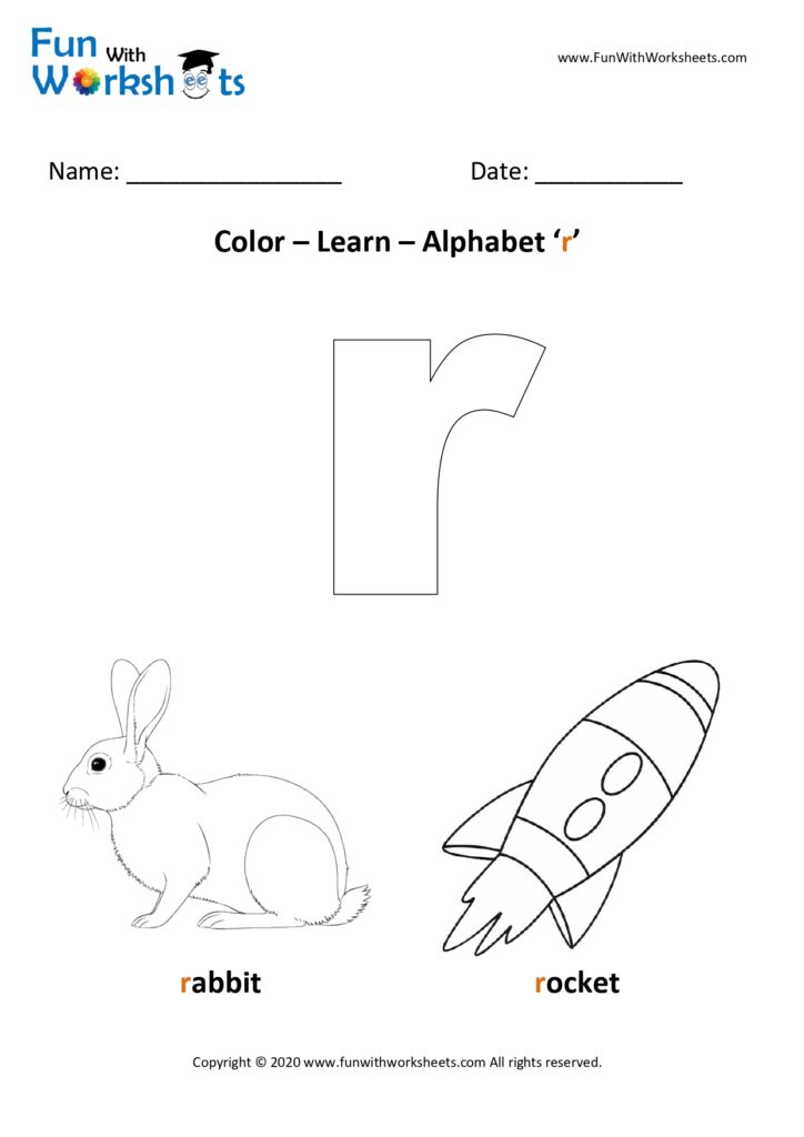 Color Learn small alphabet r