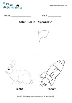 Color Learn small alphabet r