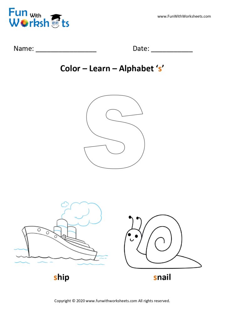 Color Learn small alphabet s