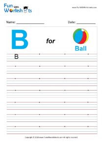 Capital Alphabet Tracing Worksheet Letter B