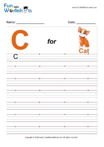 Capital Alphabet Tracing Worksheet Letter C