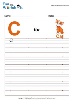 Capital Alphabet Tracing Worksheet Letter C