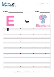 Capital Alphabet Tracing Worksheet Letter E