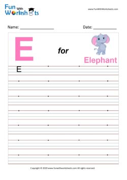 Capital Alphabet Tracing Worksheet Letter E