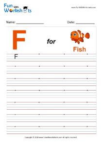 Capital Alphabet Tracing Worksheet Letter F