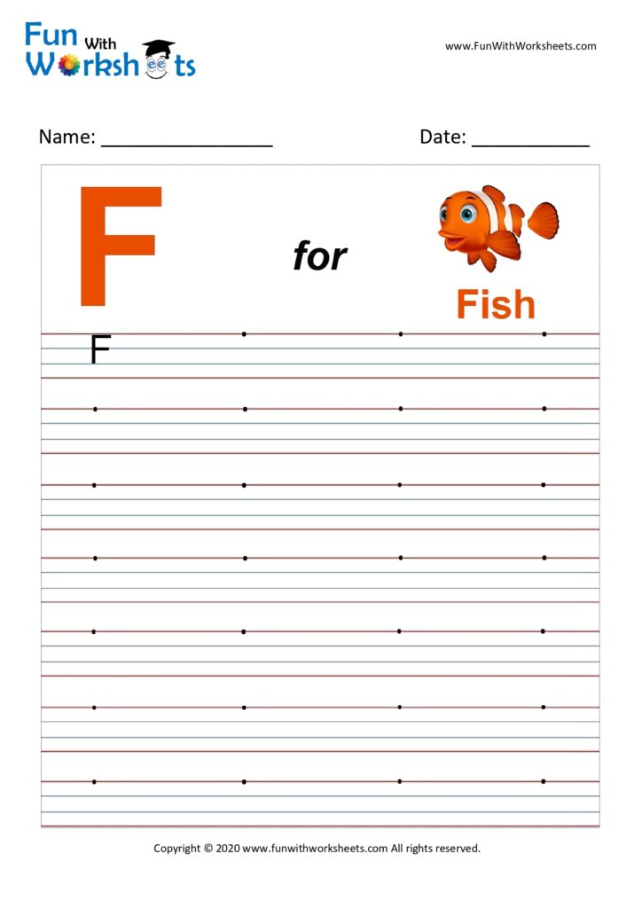 Capital Alphabet Tracing Worksheet Letter F